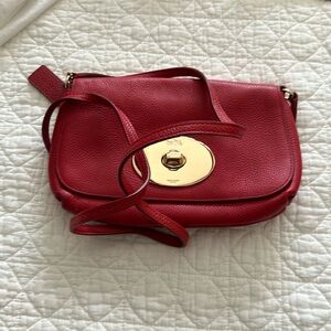 NWOT Vintage Coach Red Pebble leather grain crossbody purse